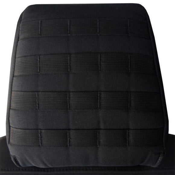 Bartact Jeep Wrangler Seat Covers Black MOLLE Headrest Covers - Tactical 2011-18 Jeep Wrangler JK JKU Front Seats (PAIR)