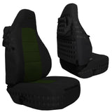 Bartact Jeep Wrangler Seat Covers black / olive drab Front Tactical Seat Covers for Jeep Wrangler TJ 1997-02 (PAIR) w/ MOLLE Bartact