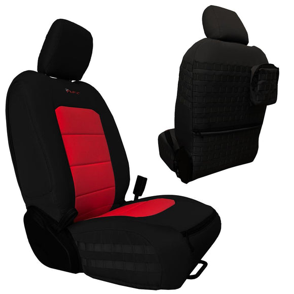 Bartact Jeep Wrangler Seat Covers black / red / Same as insert Color Front Tactical Seat Covers for Jeep Wrangler JLU 2018-22 4 Door ONLY (NOT for Mojave or 392 Edition) Bartact w/ MOLLE