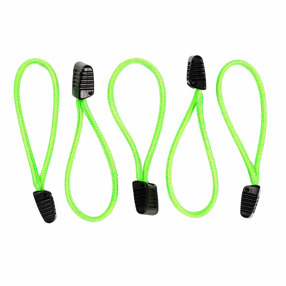 Bartact Miscellaneous 5 / Gecko-Neon Green Paracord Zipper Pulls w/ plastic pull - qty 3 OR 5 - Made in USA 550 Paracord