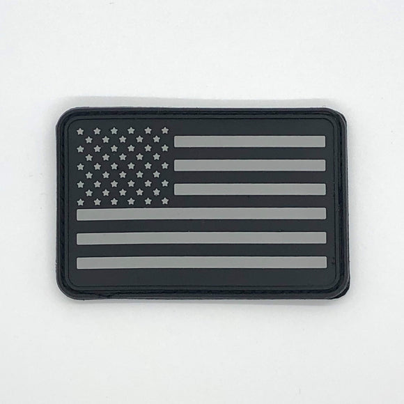Bartact Miscellaneous Black/Grey / Stars on Left American Flag Patch, Subdued Grey, PVC Rubber, 2