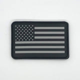 Bartact Miscellaneous Black/Grey / Stars on Left American Flag Patch, Subdued Grey, PVC Rubber, 2" x 3" w/ Velcro/Hook backing