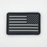Bartact Miscellaneous Black/Grey / Stars on Right American Flag Patch, Subdued Grey, PVC Rubber, 2" x 3" w/ Velcro/Hook backing