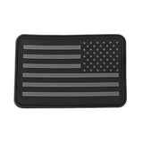 Bartact Miscellaneous Black/Grey / Stars on Right American Flag Patches, Choose Style, PVC Rubber, 2" x 3" w/ Velcro/Hook backing