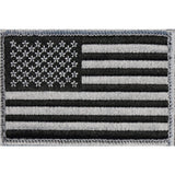 Bartact Miscellaneous Black/Silver / Stars on Left Morale Patches, Embroidered American Flag Patch - USA, Thin Blue Line, Thin Red Line 2" x 3" Patch w/ Velcro/Hook backing