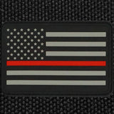 Bartact Miscellaneous The Thin Blue Line Flag Patch  - PVC Rubber w Velcro Hook Backing - Thin Blue Line American Flag 2" x 3"