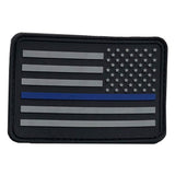 Bartact Miscellaneous Thin Blue Line / Stars on Right American Flag Patch PVC Rubber w/ Color Options - USA Flag Patch, Thin Blue Line Patch, Thin Red Line Patch 2" x 3" w/ Velcro/Hook backing