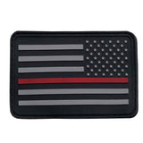 Bartact Miscellaneous Thin Red Line / Stars on Right American Flag Patches, Choose Style, PVC Rubber, 2" x 3" w/ Velcro/Hook backing