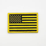 Bartact Miscellaneous Yellow / Stars on Left Morale Patches, Embroidered American Flag Patch - USA, Thin Blue Line, Thin Red Line 2" x 3" Patch w/ Velcro/Hook backing